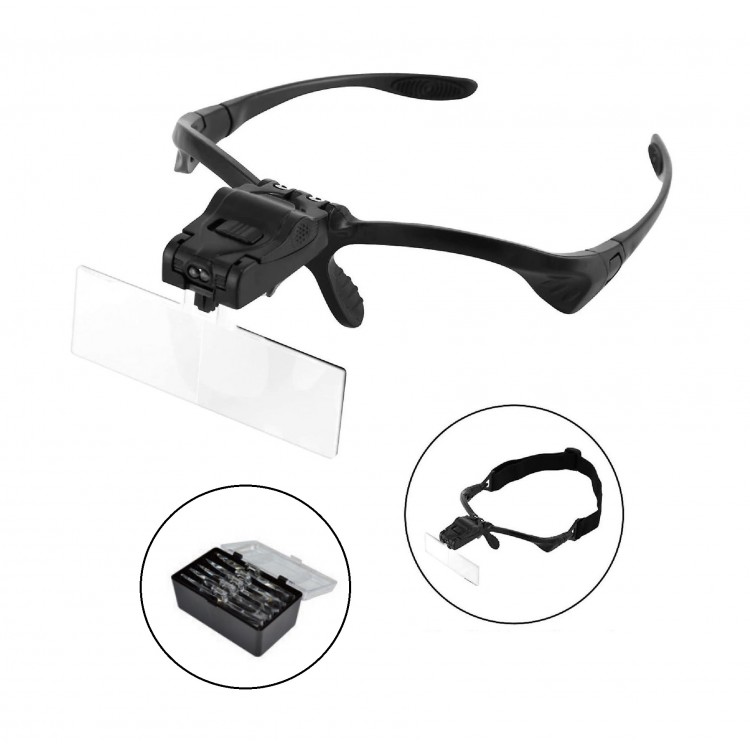 LUNETTES LOUPES BINOCULAIRES - 5 JEUX DE 1X A 3X + SERRE-TETE