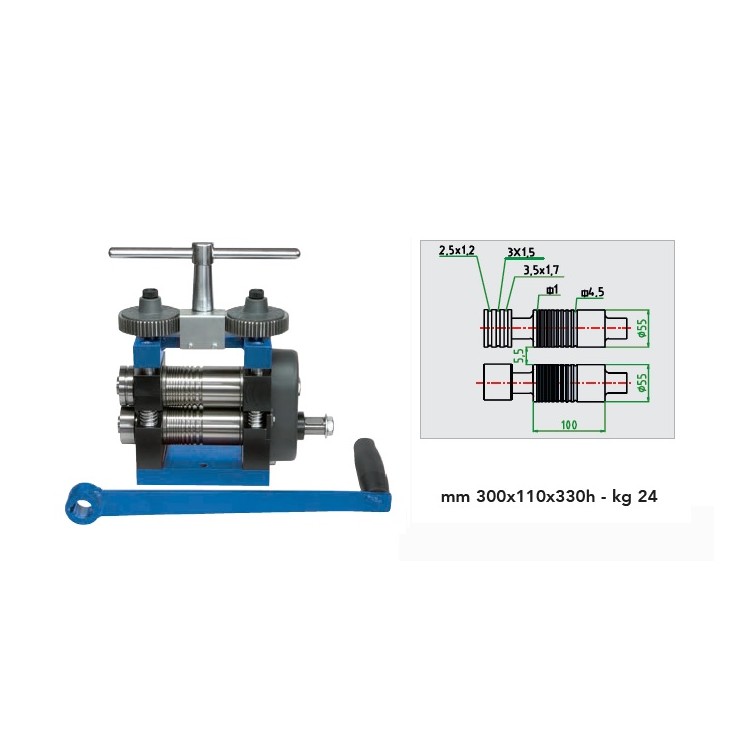 LAMINOIR ELF100R PLAQUE + FIL 100MM ROULETTE SANS REDUCTEUR