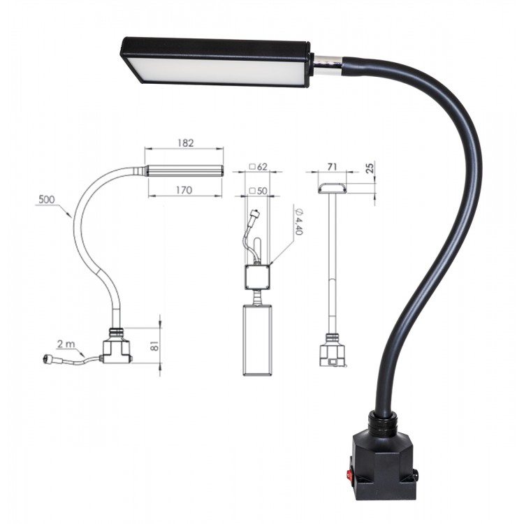 LAMPE SUNNEX CL LED BRAS FLEXIBLE 500MM - A ETAU