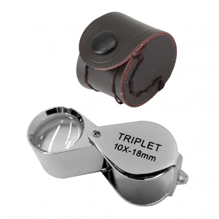 LOUPE 10X PLIANTE + ETUI 18MM TRIPLET