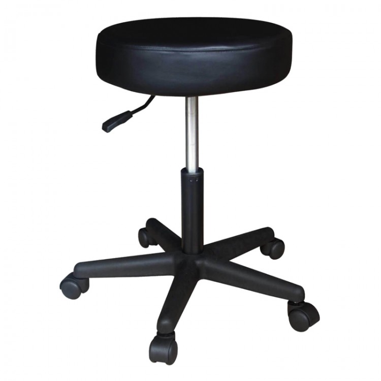 Tabouret assise noir rembourrée